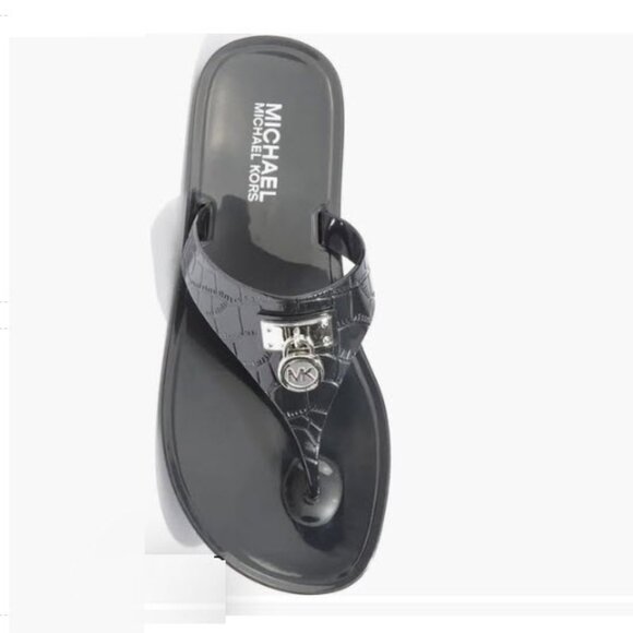 MICHAEL Michael Kors Hamilton Croco Jelly Sandals Size 7 - Picture 1 of 8